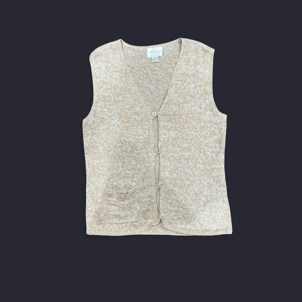 Christopher & Banks Tan Knit Vest